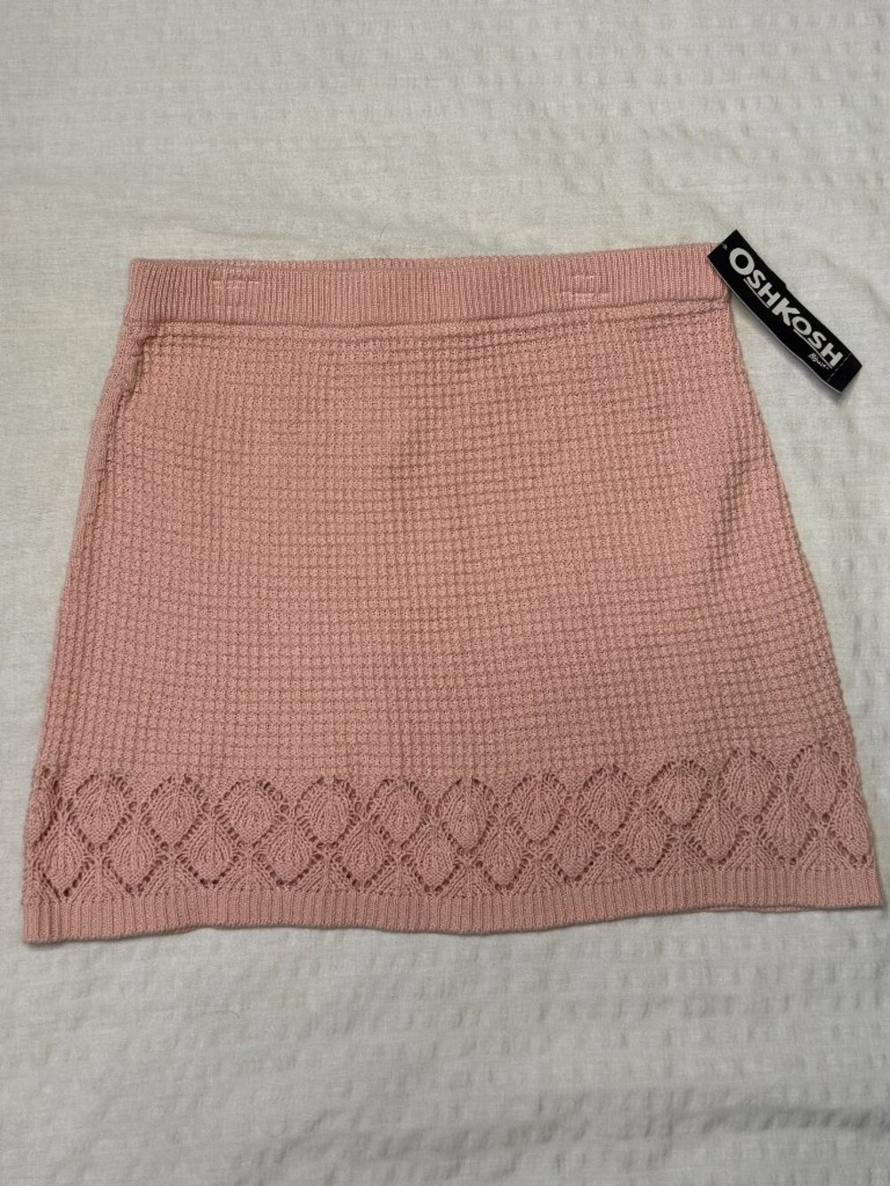 OshKosh B'gosh Toddler Girls Size 6 Pink Crochet Knit Mini Skirt Textured Cotton